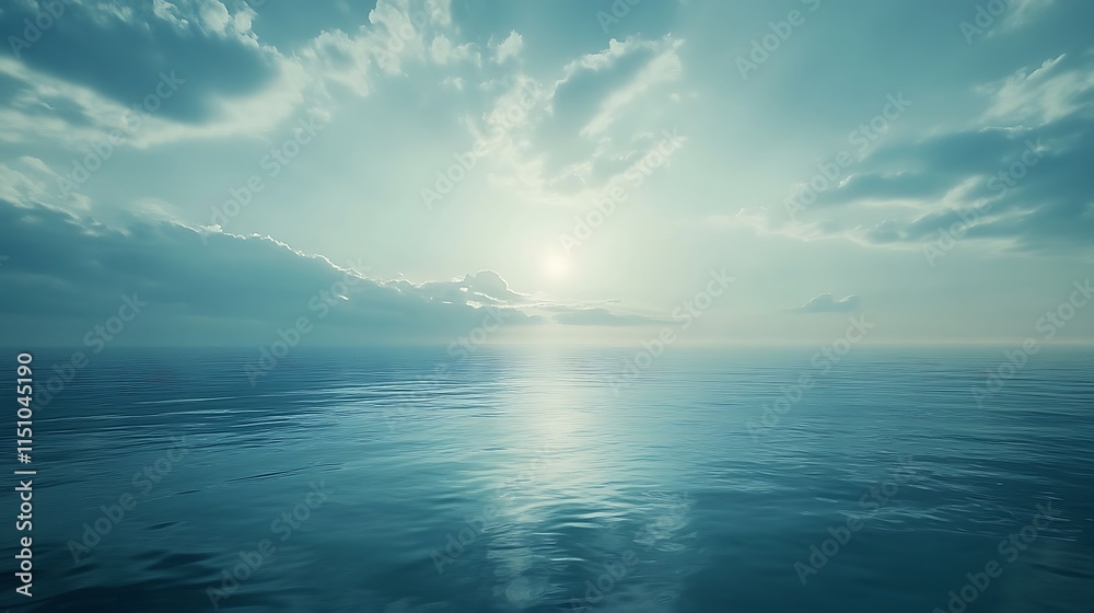 custom made wallpaper toronto digitalCalm ocean with sun.