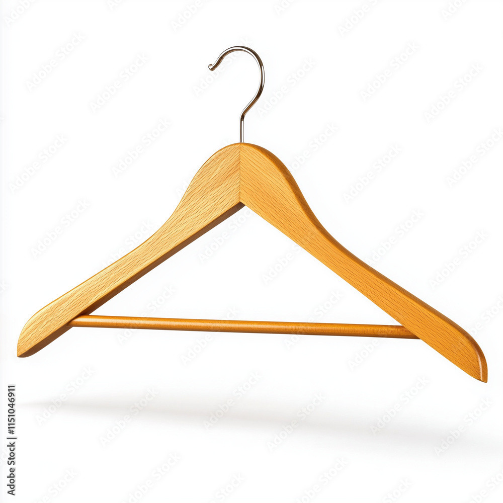 A wooden Cloth hanger isolated on a white background A wooden Cloth hanger isolated on a white background