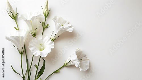 Elegant White Flowers on a Minimalist Background