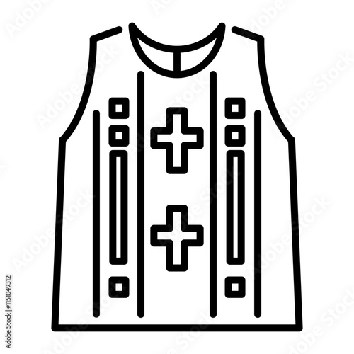 A line style icon of church vestment 