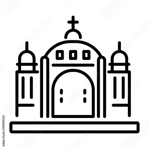 Russian orthodox icon in linear style 