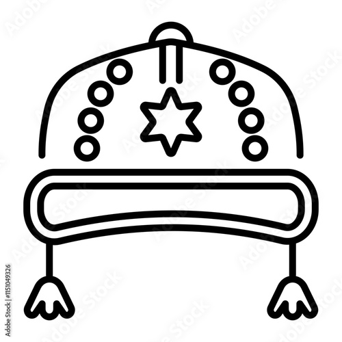 A lien style icon of a russian ushanka hat 