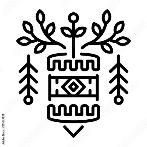 A linear icon of beautiful russian art 