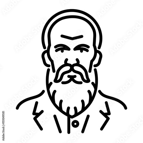 A line style icon of a russian novelist 