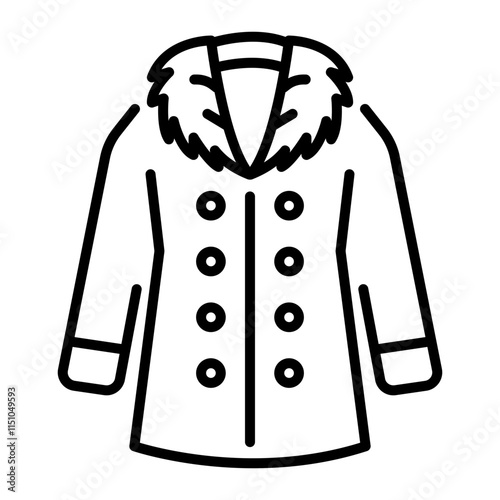 A line style icon of a fur coat 