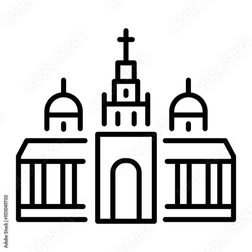 A linear style icon of a russian station 