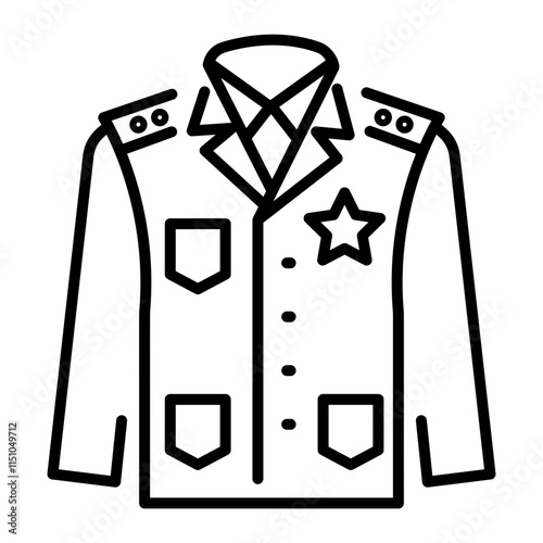 Soviet uniform icon in outline style 