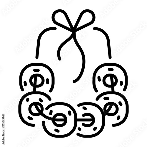 Russian sushki icon in linear style 
