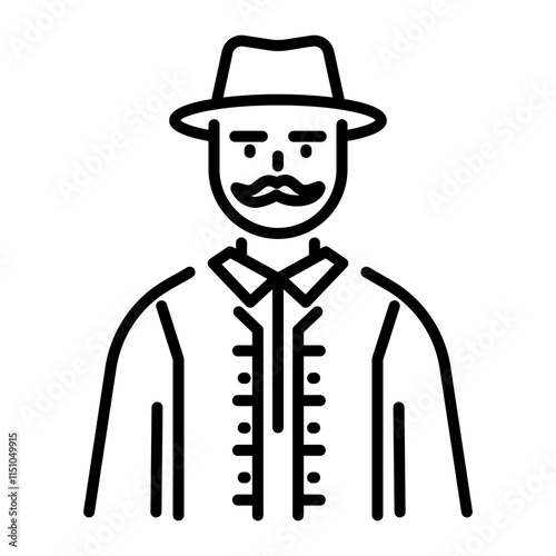 A line style icon of a russian man 