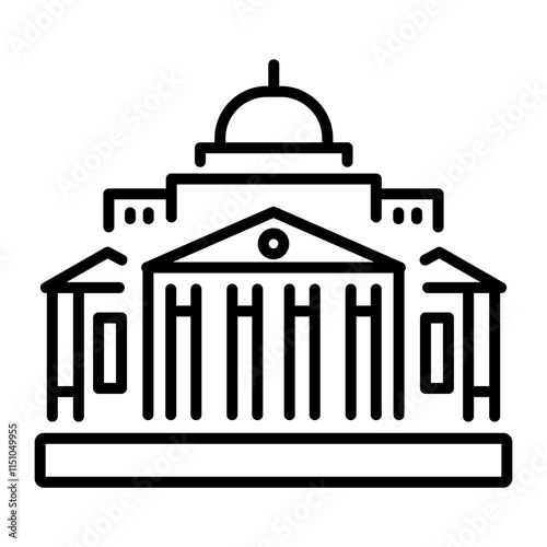A line style icon of an opera house building 