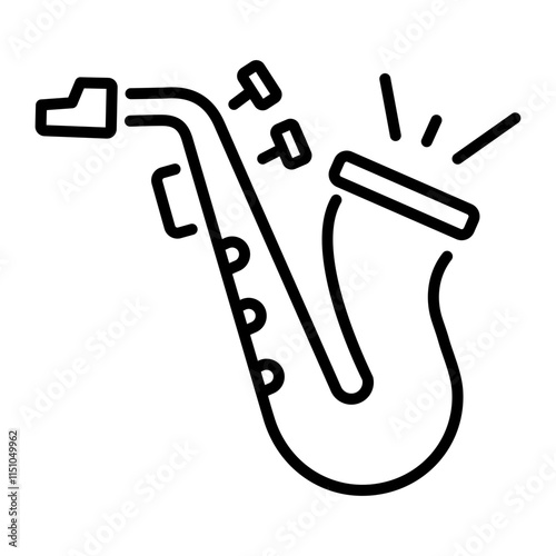 An outline style icon of a saxophone 