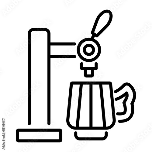 Kvass beer icon in linear style 