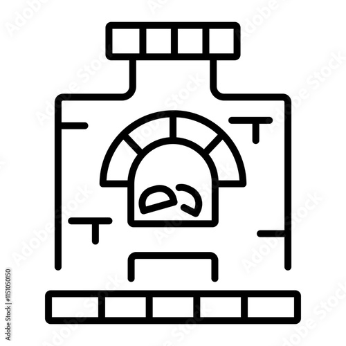 Russian oven icon in outline style 