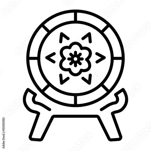 Beautiful russian ornament icon in linear style 