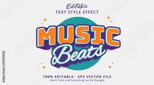 Music Beats Editable Text Effect