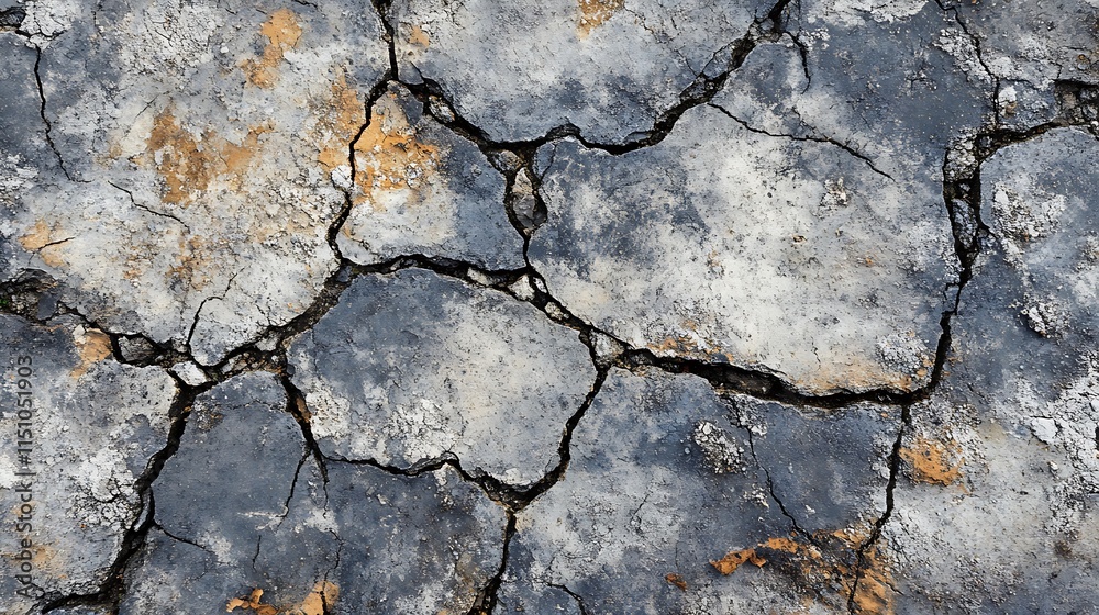 Obraz premium Cracked surface with aged texture.