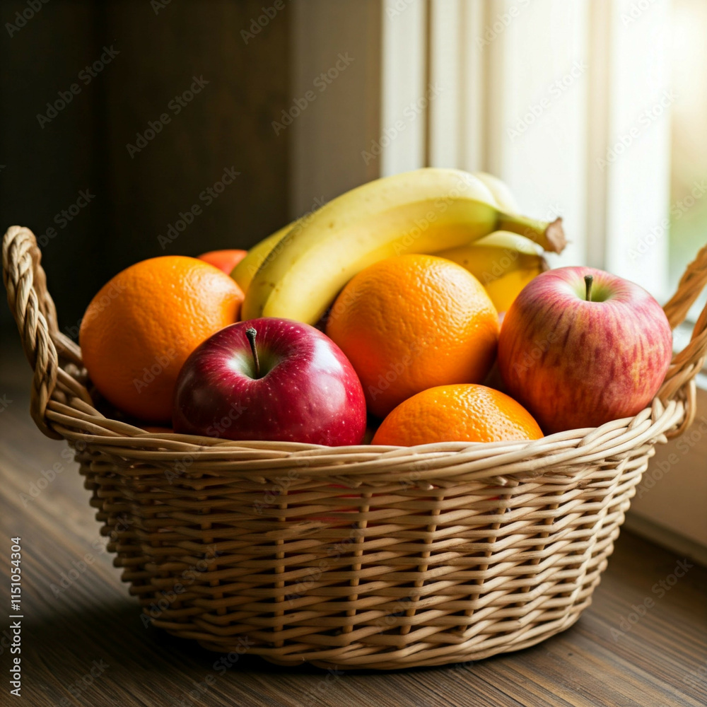 basket of fruits by the window basket of fruits by the window