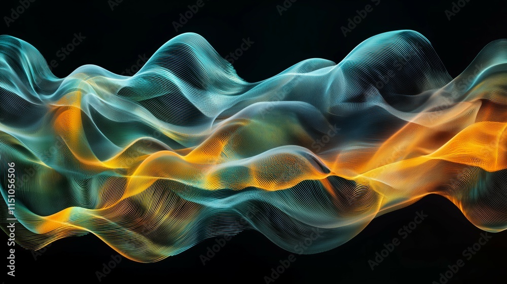 Obraz premium 抽象的な波の背景画像