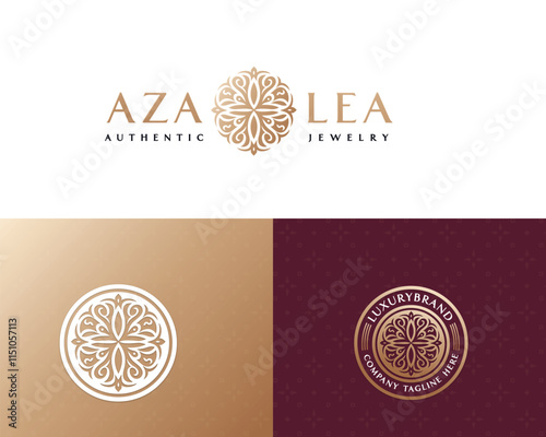 Minimalist unique Luxury Flower logo for clinic, spa, hotel template for business company