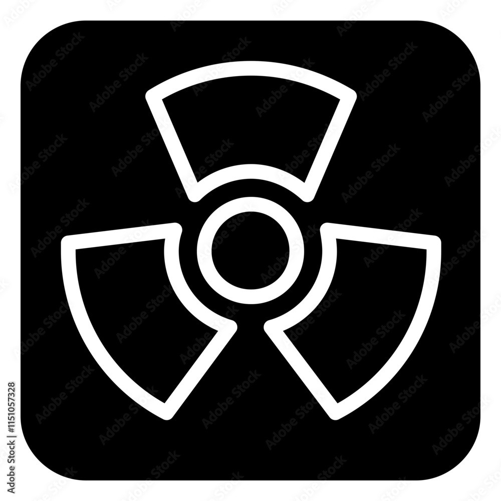Radiation Alert Glyph Icon, Black And White Glyph Icon Vector Radiation Alert Glyph Icon, Black And White Glyph Icon Vector