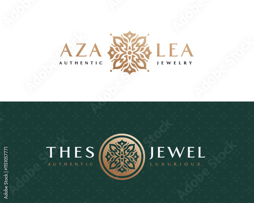 Minimalist unique Luxury Flower logo for clinic, spa, hotel template for business company
