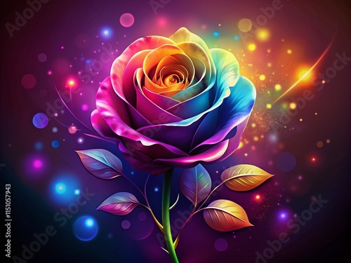 Abstract Rose Silhouette Art - Floral Illustration