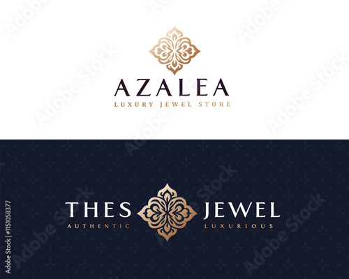 Minimalist unique Luxury Flower logo for clinic, spa, hotel template for business company