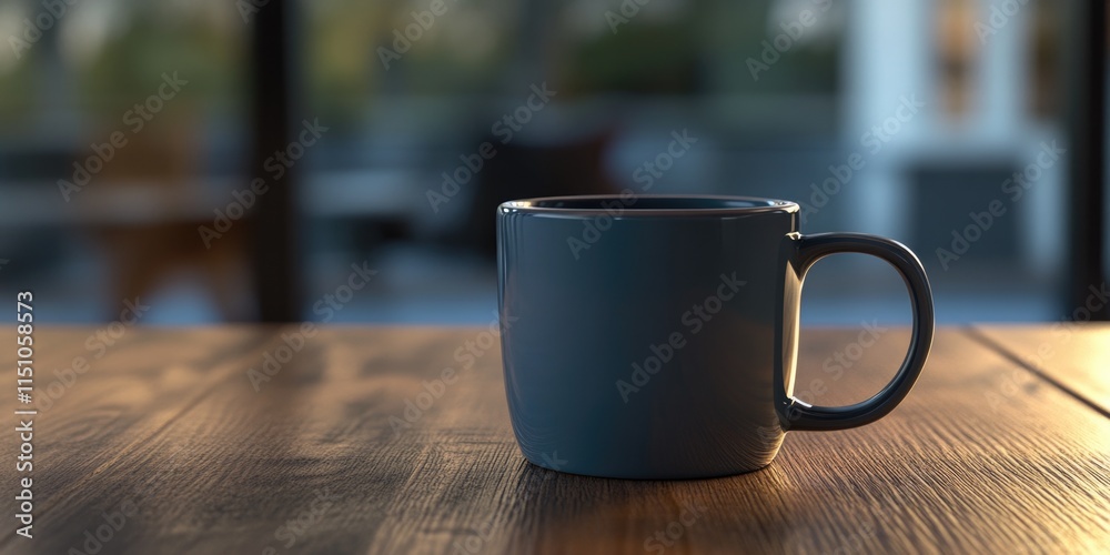 Fototapeta premium Wooden Table with Coffee Cup