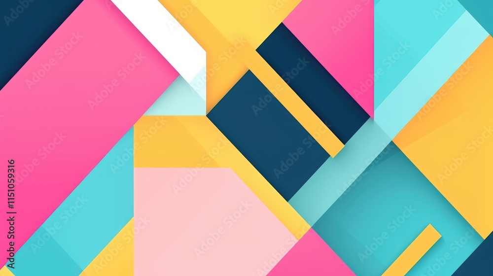 Abstract geometric design featuring vibrant pastel colors and overlapping shapes in a modern artistic composition. Creative design concept
Abstract geometric design featuring vibrant pastel colors and overlapping shapes in a modern artistic composition. Creative design concept