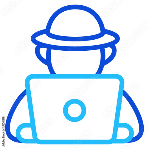 Cyber espionage Duoline Icon