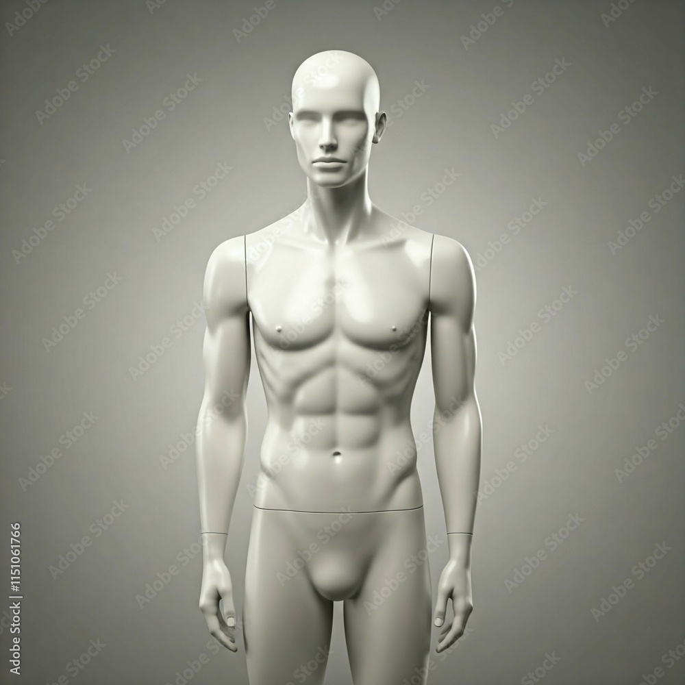 Fototapeta premium white male mannequin standing in front of a gray background
