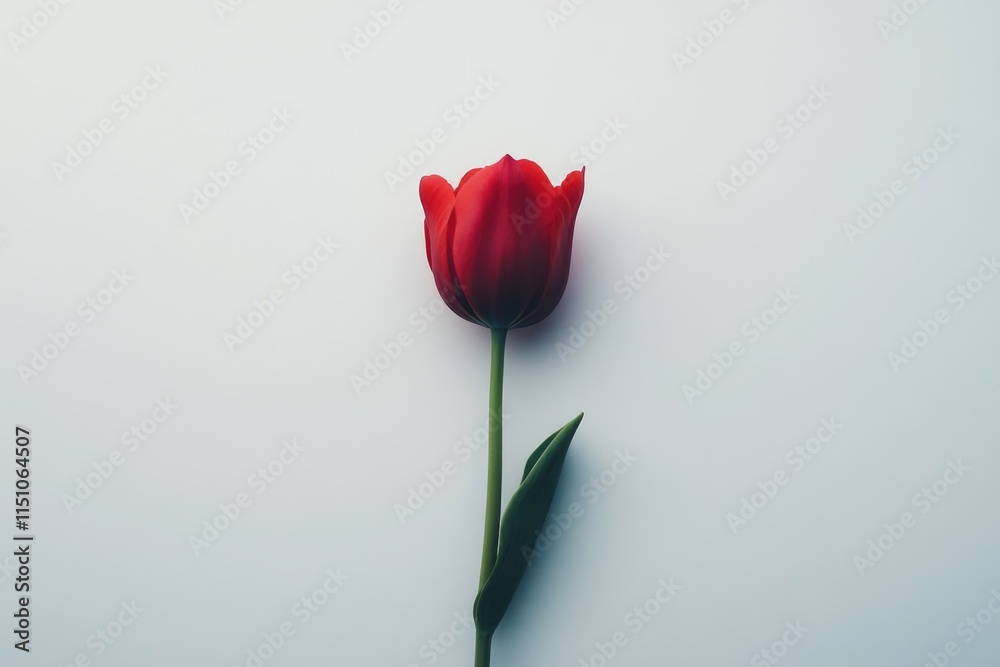 Red tulip on white background Red tulip on white background