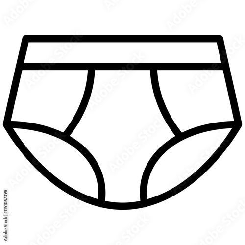 Underpants Icon, Black And White Outline Icon Vector