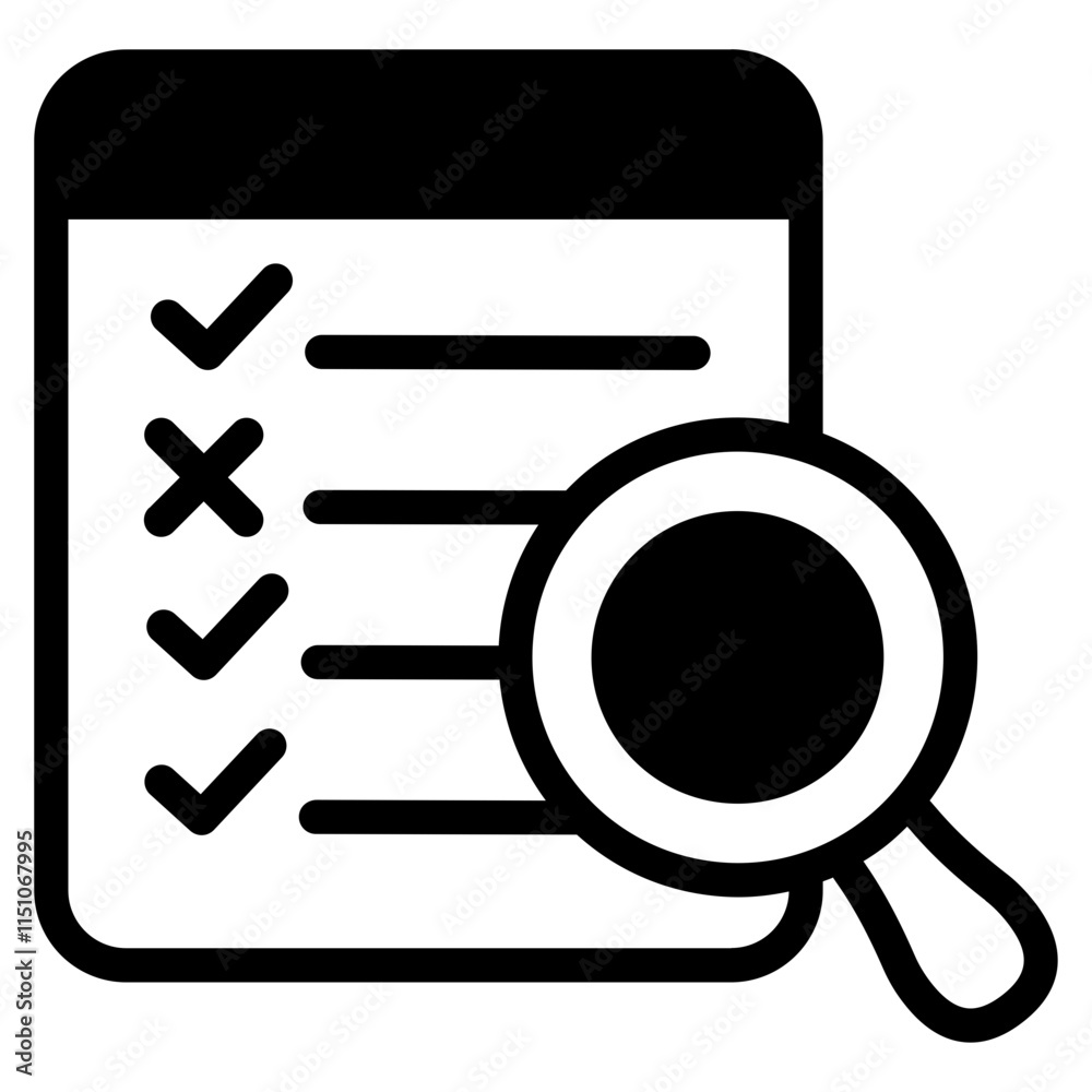 Assessment Glyph Icon Assessment Glyph Icon