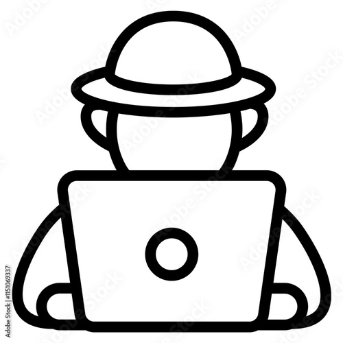 Cyber espionage Line Icon