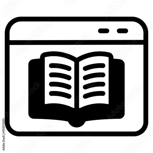 Digital library Glyph Icon