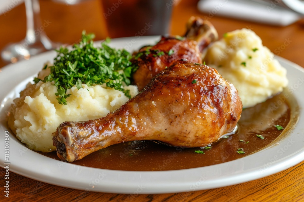 Roasted Turkey Legs with Mashed Potatoes and Gravy Roasted Turkey Legs with Mashed Potatoes and Gravy