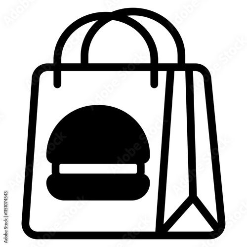 Takeout bag Glyph Icon
