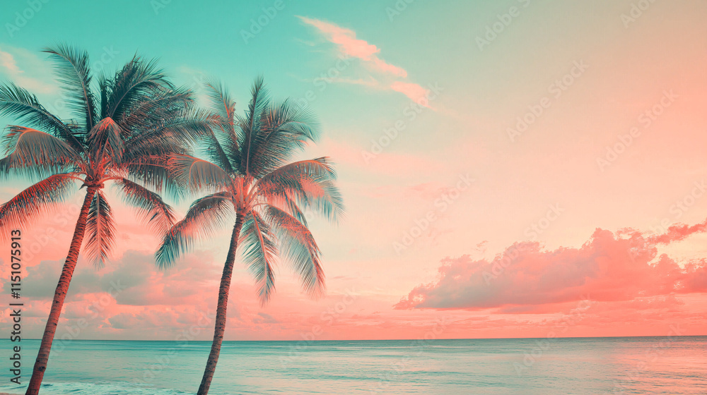 Tropical sky gradient over ocean evening scene landscape coastal vibe serene view nature's beauty Tropical sky gradient over ocean evening scene landscape coastal vibe serene view nature's beauty