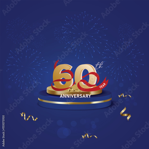 Elegant 80th anniversary design gold