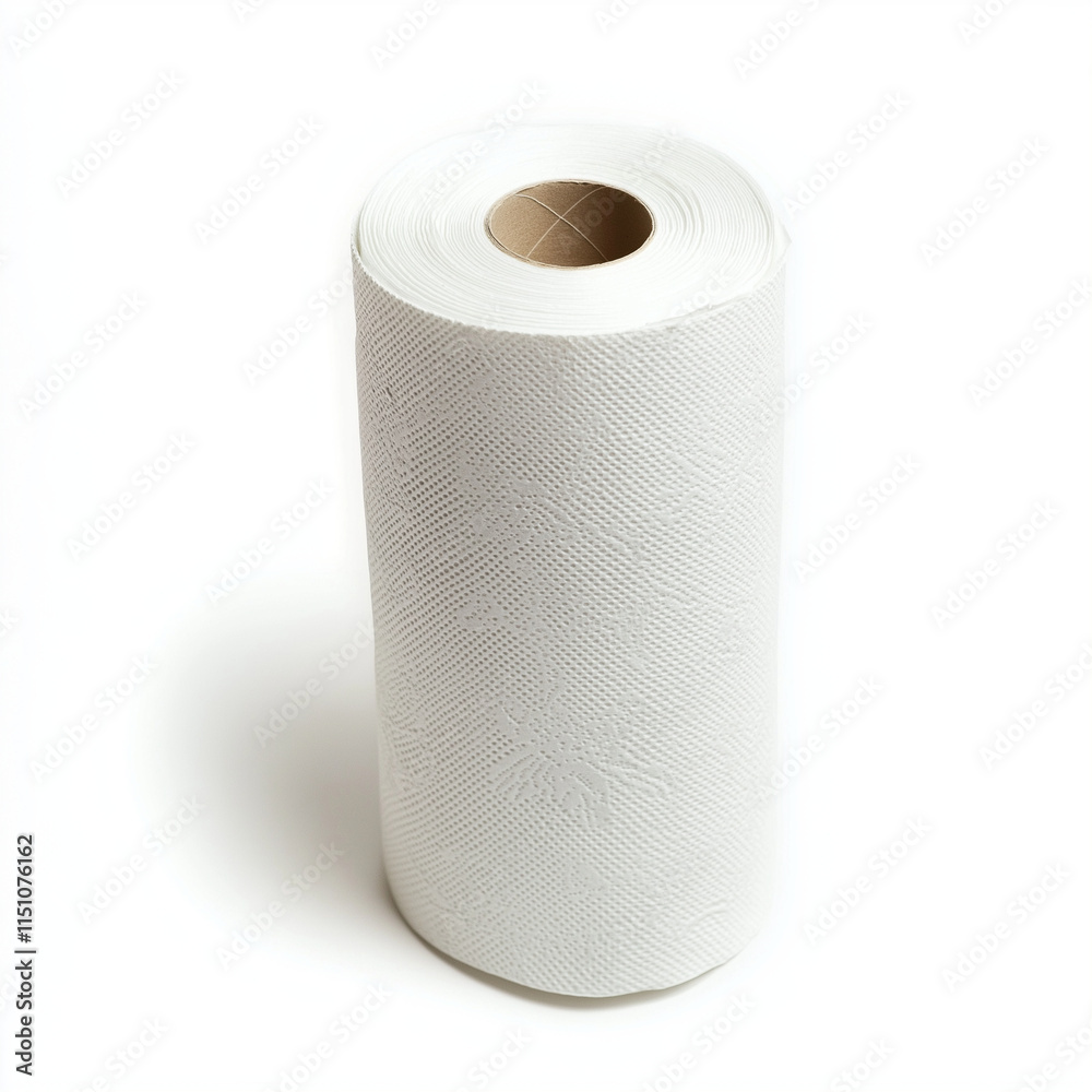 Roll of white bathroom paper towel isolated on a white background Roll of white bathroom paper towel isolated on a white background