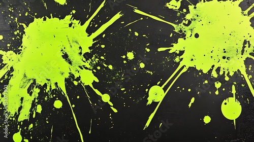 Bright green paint splatters.