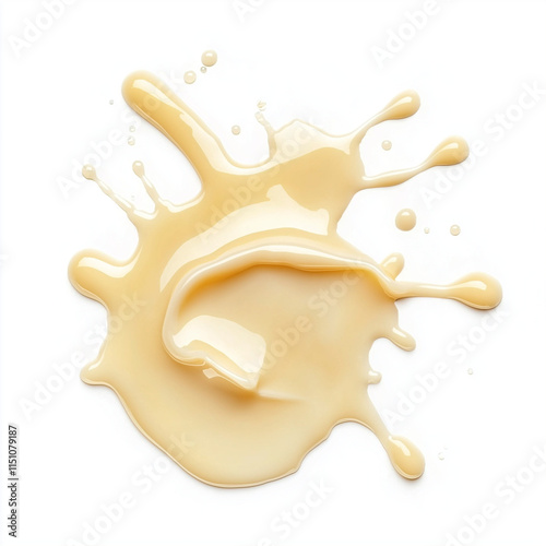 Condensed milk top view isolated white background
