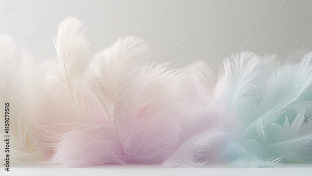Obraz premium Soft Pastel Feathers Background Image