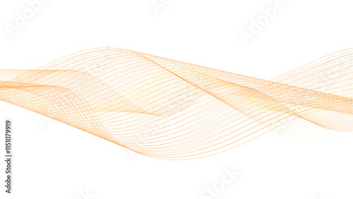 Abstract background with dynamic orange wave lines. Twisted Thin Lined Background for Design. 