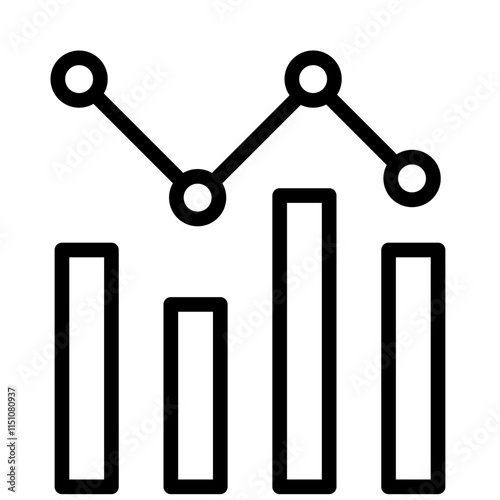 Graph Outline Icon, Business Infographic Outline Icon, Growing Graph Outline Icon, Statistic Graph.