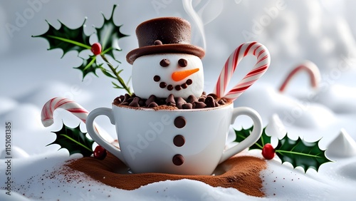 cup of coffee with snowman