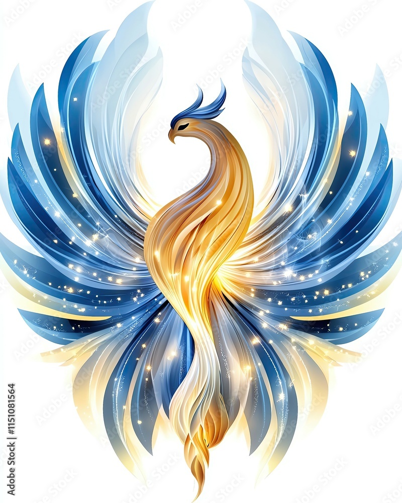 Obraz premium phoenix spirit energy in balance, phoenix spirit energy of fire and ice, rising phoenix spirit energy artwork ,phoenix dual energy ,mythical spirit rebirth ,fire and ice phoenix