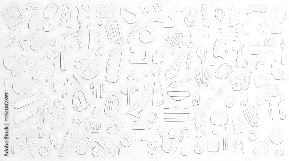 White embossed object pattern.