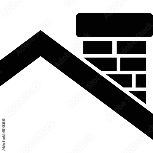 Roof and chimney icon, house symbol